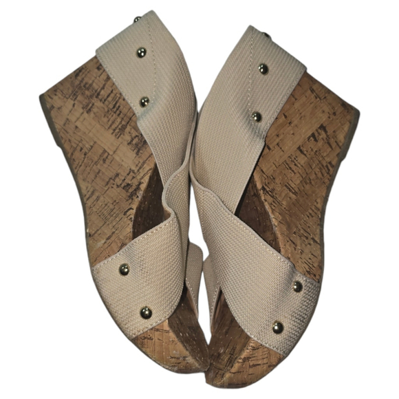 Women's Montego Bay Club TALLY Beige Wedge Sandals Size 8 1/2 - Picture 6 of 9